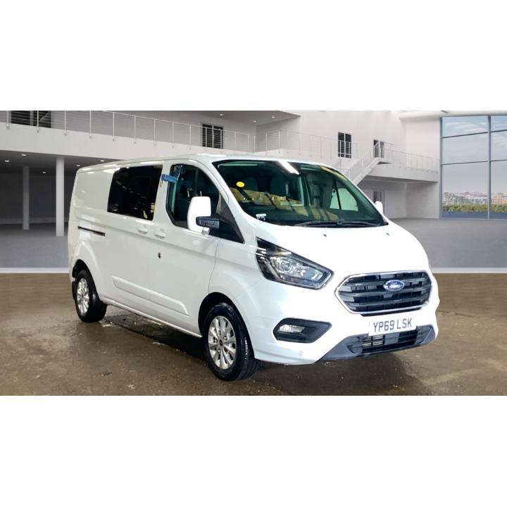 2019 FORD TRANSIT CUSTOM 2.0 EcoBlue 130 320 LWB LIMITED L/R CrewCab Van £11995+VAT